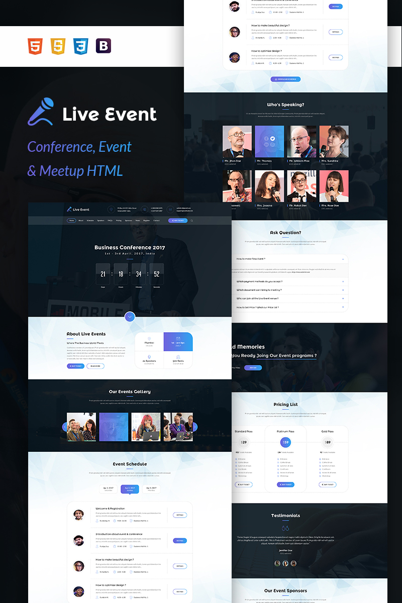 Event Planner Responsywne Motyw Landing Page Mały zrzut ekranu Responsywny szablon Landing Page #64668 na temat: planowania imprez